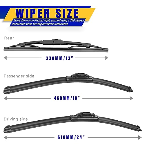3 Wipers Fits Chevrolet Chevy Equinox 2018