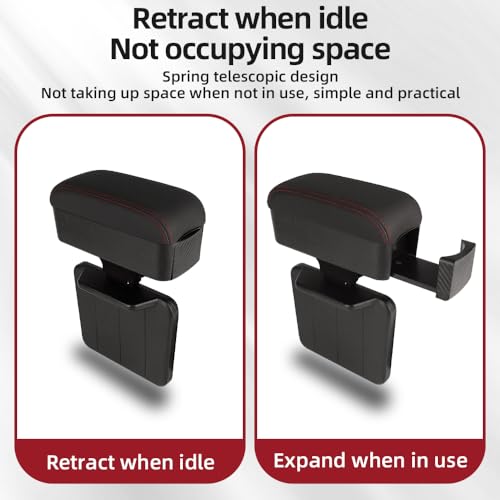 Car Armrest Box with Cup Holder Car Central Liftable Armres Storage Organizer Box Arm Rest