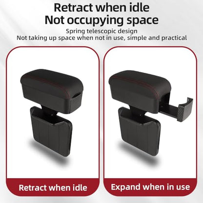 Car Armrest Box with Cup Holder Car Central Liftable Armres Storage Organizer Box Arm Rest
