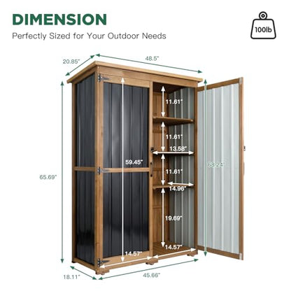 Outdoor Storage Cabinet Waterproof with Shelves