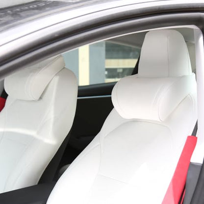 Car Headrest Pillow Neck Support Cushion for Tesla White (17.637 Ounce)