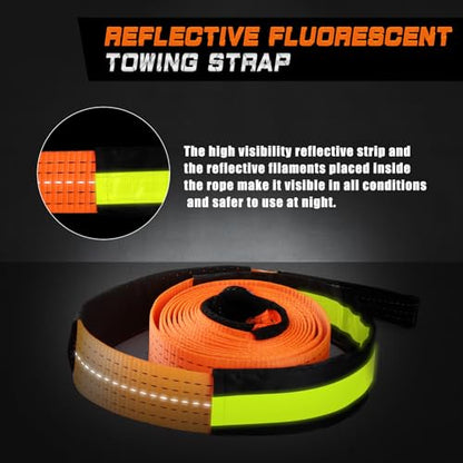 Tow Strap Heavy Duty with Hooks (2 Count)
