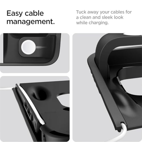 3-in-1 Organizer Mount for Legacy Tesla Model Y 2022-2024 & Model 3 2022-2023 (Watch Charger Not Included) - Uses Tesla Wireless Charging Pad - for iPhone, AirPods, Apple Watch