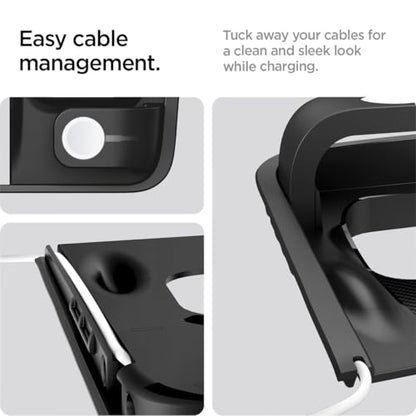 3-in-1 Organizer Mount for Legacy Tesla Model Y 2022-2024 & Model 3 2022-2023 (Watch Charger Not Included) - Uses Tesla Wireless Charging Pad - for iPhone, AirPods, Apple Watch