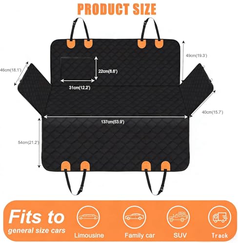 Large Dog Car Seat Cover for Back Seat with Mesh Viewing Window