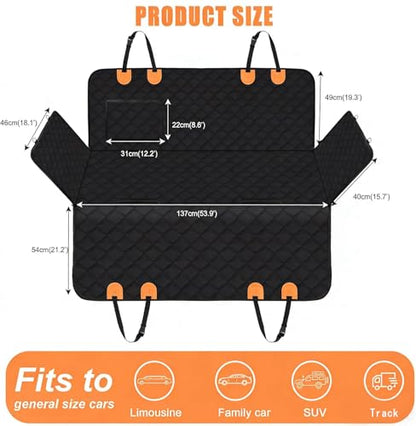 Large Dog Car Seat Cover for Back Seat with Mesh Viewing Window
