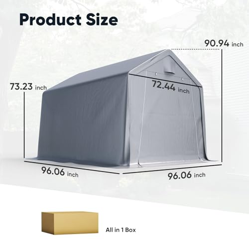 8x8FT Storage Shelter Portable Shed with Roll