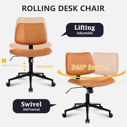 Modern Armless Office Chair with Wheels