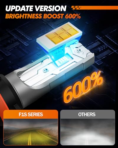H11/H8/H16 Amber Yellow Fog Light Bulbs or DRL, 10000 Lumens 3000K Yellow Fog Lights, 32 CSP LED Chips Fog Lamps Replacement for Cars, Play and Plug, Pack of 2