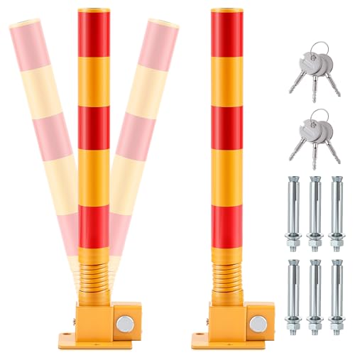 2 Pcs Spring Parking Post Barrier (2 Count)
