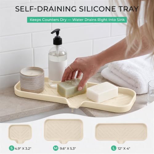 Silicone Soap Dish with Drain Spout