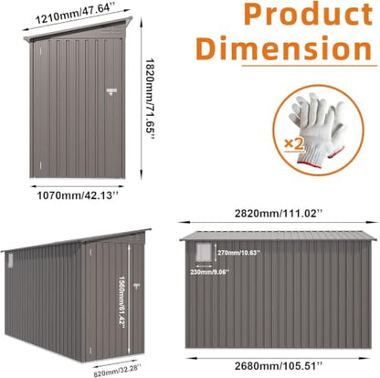 4x9 FT Lean to Shed with Windows