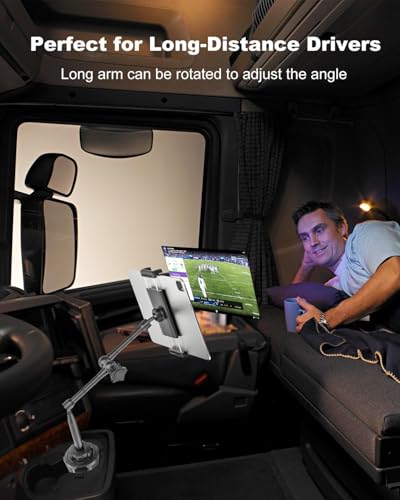 Heavy Duty Cup Holder Tablet Mount wiht Adjustment Metal Arm