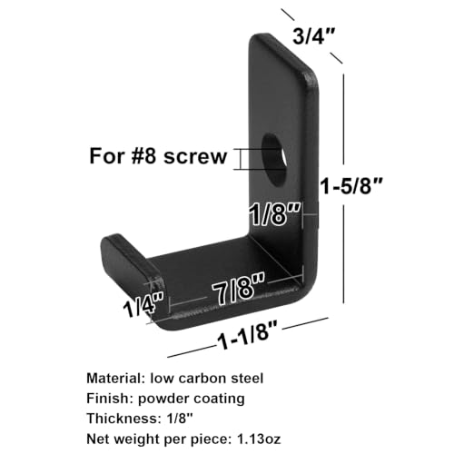 10 Pack Mini Black Steel Utility J Hook (10 Count)