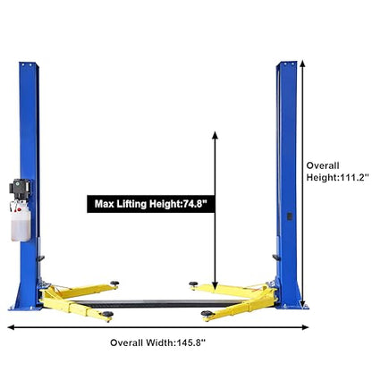 Car Lift 9 000lbs 2 Post Auto Lift Floor Plate Auto Truck Hoist for Home Garage