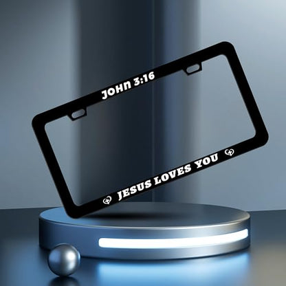 John 3 16 Jesus Loves You License Plate Frame Daisies 6x12 Inch 2
