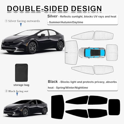 6pcs Thicken Sun Shades for Toyota Prius 2023 (6 Count)