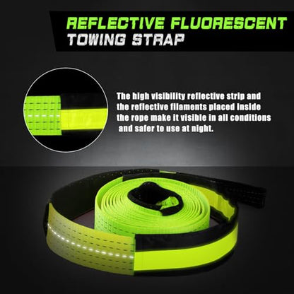 Tow Strap Heavy Duty with Hooks (2 Count)