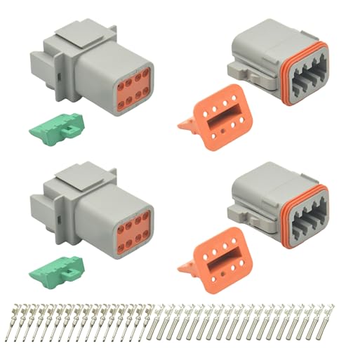 2 Sets 8 Pin DT Waterproof Connector Kit