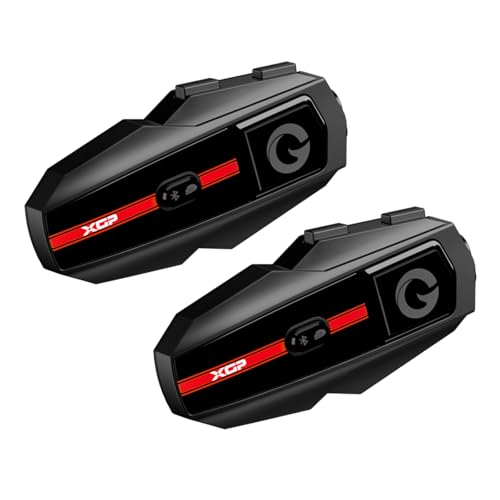 Motorcycle Helmet Bluetooth Headset Intercom Communication Systems Dual Chip V5.4 (2 Count)