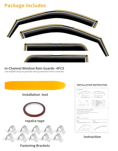 in Channel Window Visors Rain Guards for Toyota Camry 2018 (4 Count)