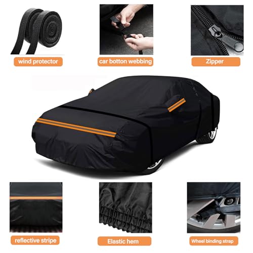 600D Heavy Duty Car Cover Custom Fit for Honda Civic Sedan 1998