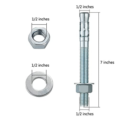 1 2x7" 50Pcs Inch Standard Fasteners for Heavy (50 Count)
