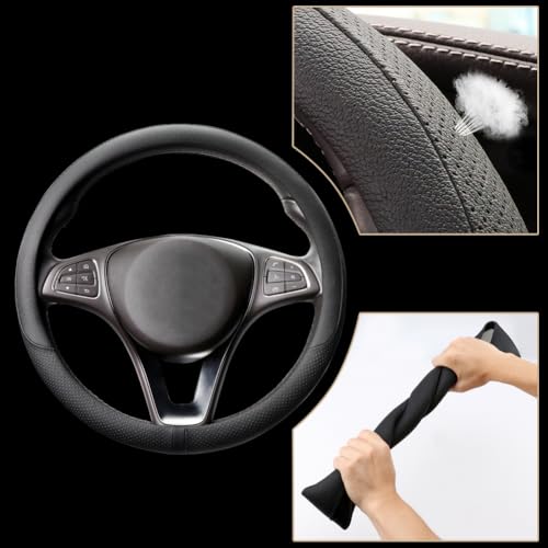 Breathable Car Steering Wheel Cover 15 inch Auto Universal Leather Wrap Non