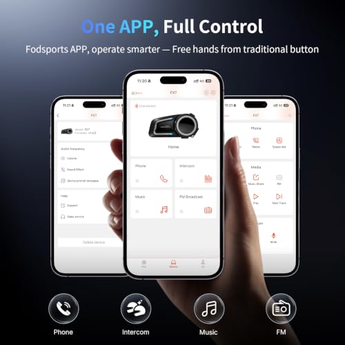 FX7 10 Rider Mesh Motorcycle Bluetooth Intercom with Music Share