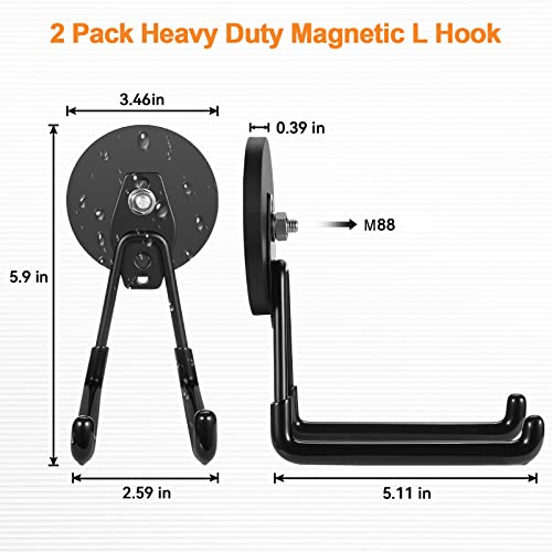 Strong Magnetic Hooks Heavy Duty Large Magnet Garage Storage Hooks (2 Count)
