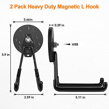 Strong Magnetic Hooks Heavy Duty Large Magnet Garage Storage Hooks (2 Count)