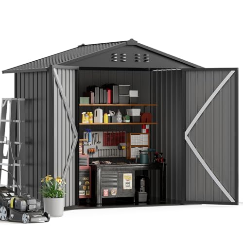 Outdoor Storage Shed Metal Garden Tool House Lockable