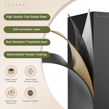 71" H Metal Storage Cabinet with 2 Doors and 4 Shelves