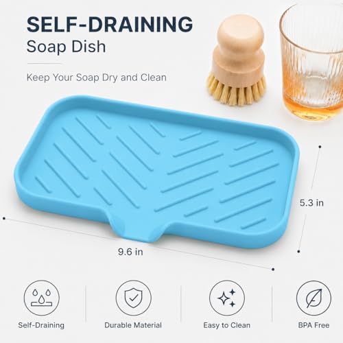 Silicone Soap Dish with Drain Spout