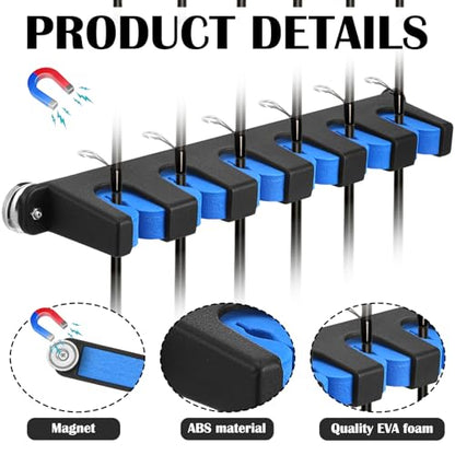 2 Pcs Magnetic Fishing Rod Holder for Car Fishing Pole Rack Vertical Rod Storage Holders for Truck Bed Boat Wall Garage Door (2 Count)