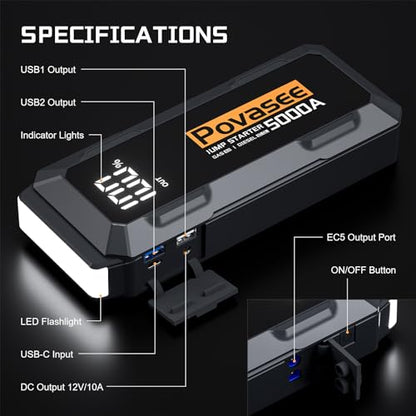 Car Battery Jump Starter 5000A Jump Box