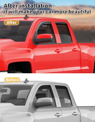 Window Visors Rain Guard for Chevy Silverado (4 Count)