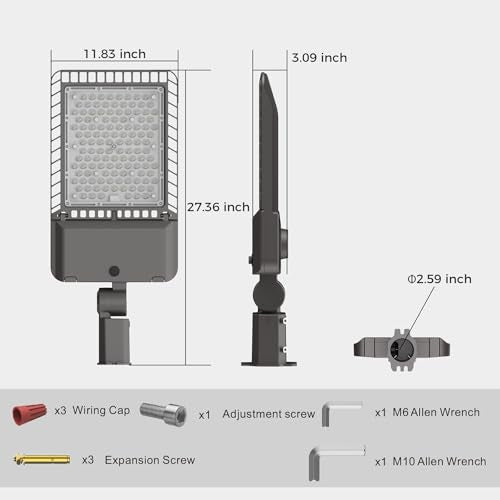 340W Parking Lot Light 61200LM LED Street Lights Outdoor 6Pack