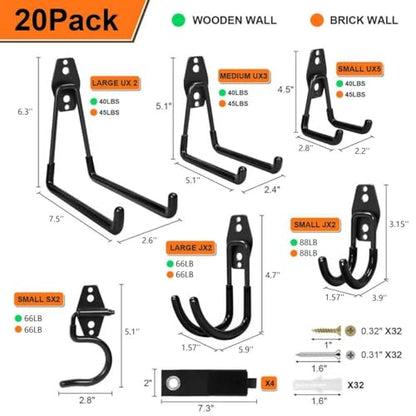 Heavy Duty Garage Hooks Storage (20 Count)