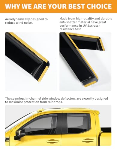 Window Visors Rain Guards for 2019 (4 Count)