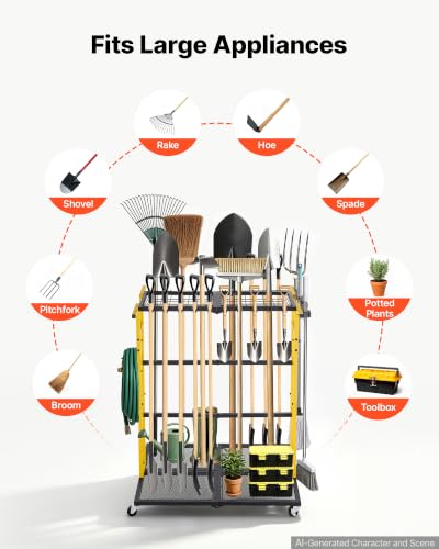 Garden Tool Organizer with Wheels