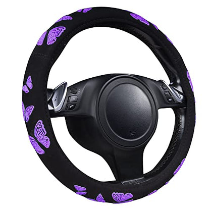 Purple Butterfly Steering Wheel Covers