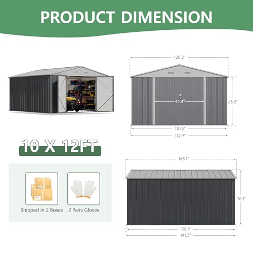 10x12 FT Outdoor Storage Shed