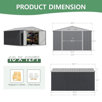 10x12 FT Outdoor Storage Shed