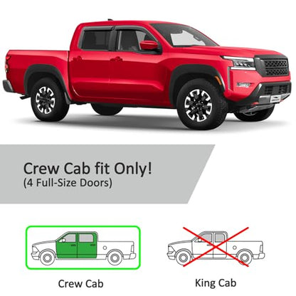 Tape on Extra Durable Rain Guards for Nissan Frontier 2022 (4 Count)