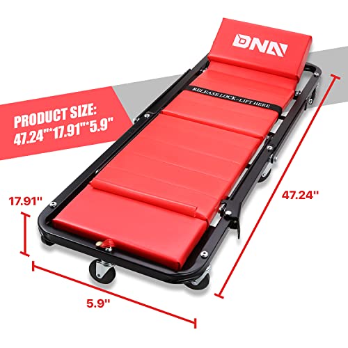 TOOLS 00192 48" 2 IN 1 Folding Rolling Garage Shop Creeper Roller Seat