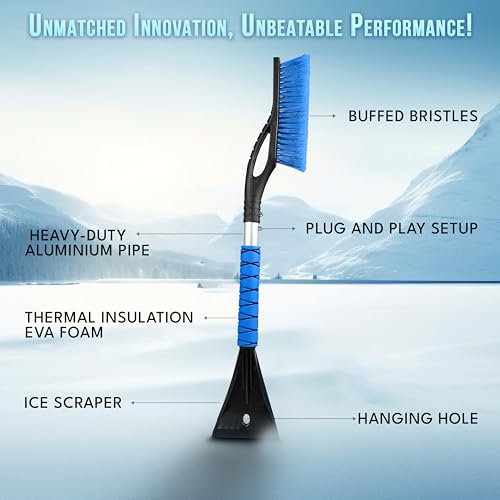 27" Car Snow Brush and Ice Scrapers for Car Windshield 2 Pack