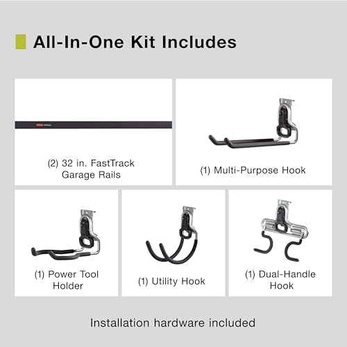 Fasttrack Garage Storage System 6 Piece Tool Hanging Kit