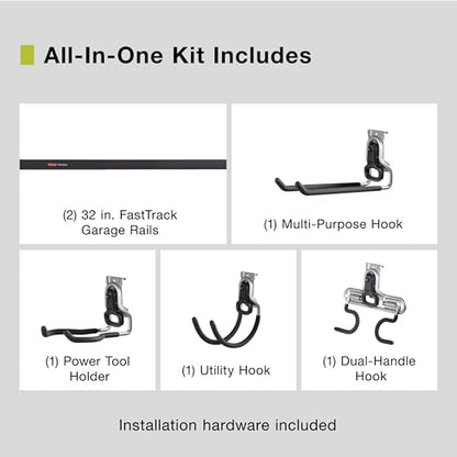 Fasttrack Garage Storage System 6 Piece Tool Hanging Kit