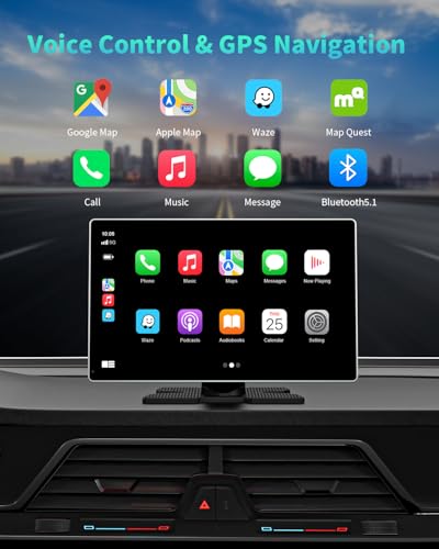 9" Wireless Apple Carplay Screen for Car